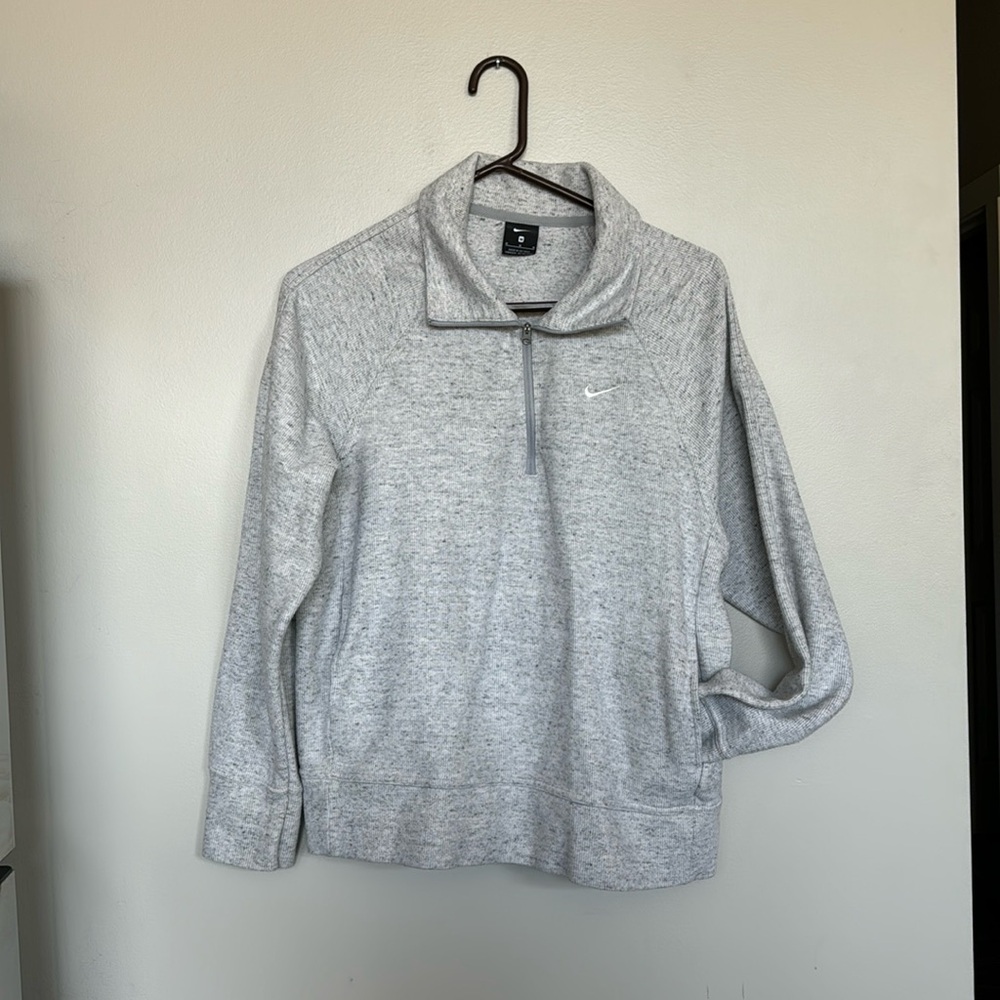 Gray Nike quarter zip, cotton medium